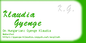 klaudia gyenge business card